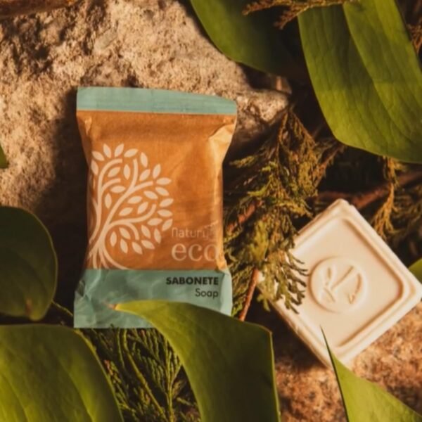 Kit 100 Sabonetes 20g Ecológico Floral Naturys Eco Embalagem de Papel Kraft Hotel Pousada Spa - Imagem 5