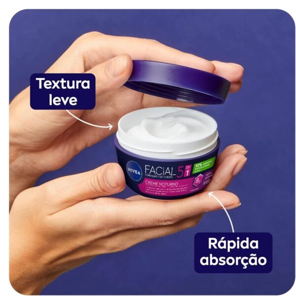 NIVEA Creme Facial Noturno - O potinho noturno dos queridinhos da hidratação facial, auxilia a renovação celular e hidrata profundamente a pele enquanto você dorme - 100g - Imagem 4