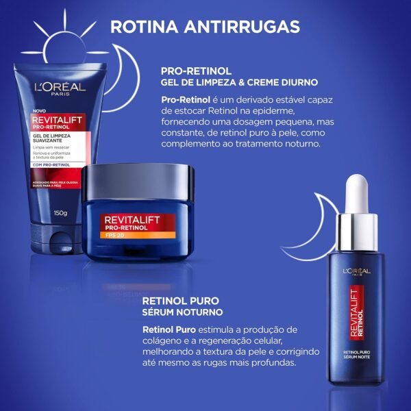 L'Oréal Paris Creme Facial Antirrugas Revitalift Pro Retinol Cuidado Diurno FPS20, 49g - Imagem 4