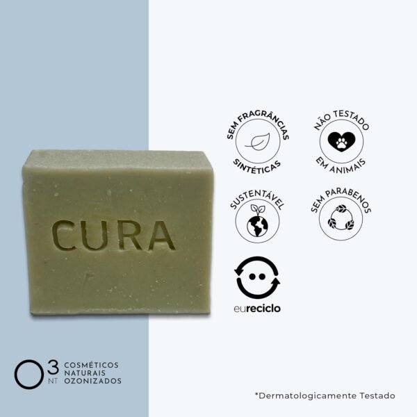 O3NT Kit 3 Sabonetes Cura - Limpeza Profunda, Purificante e Revitalizante - Cuidados com a Pele - Dermocosméticos Naturais Ozonizados - Tratamento Terapêutico de Alta Performance - Imagem 5
