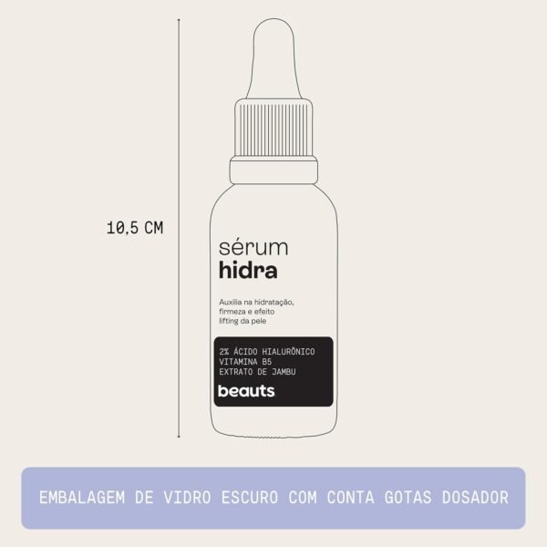 Serum Facial 2% Acido Hialuronico Puro e Vitamina B5 - Hidratante Facial com Efeito Lifting Preenchedor Anti Idade - Melhora da Elasticidade e Flacidez - Textura Aqua Gel - Vegano, 30g, Beauts - Imagem 6