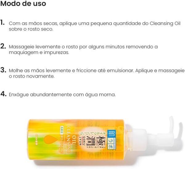 Gokujyun Oil Cleasing - Óleo Removedor de Maquiagem com Ácido Hialurônico 200ml, Hada Labo - Imagem 4