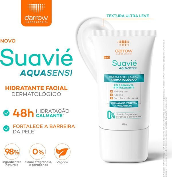 Darrow Suavié Aquasensi Hidratante Facial Pele Sensível 40g - Imagem 3