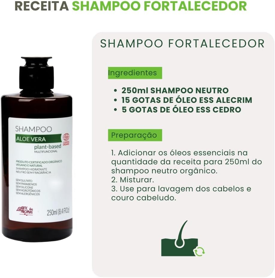 Shampoo Aloe Vera Neutro Orgânico Arte dos Aromas 250ml 3 Shampoo Aloe Vera Neutro Orgânico Arte dos Aromas 250ml - Imagem 4
