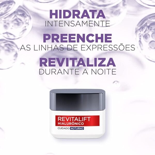 Kit Creme Facial Anti-idade L'Oréal Paris Revitalift Hialurônico Noturno + Diurno FPS 20, 49g - Imagem 3