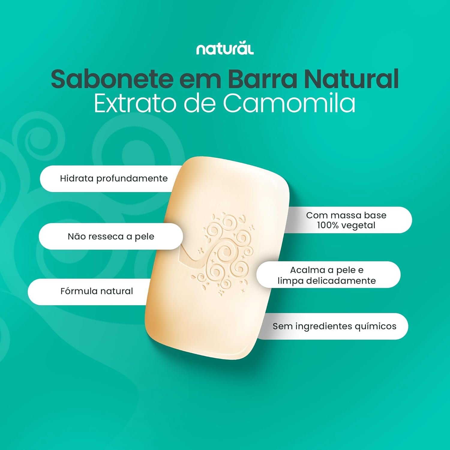 Suavetex Sabonete Naturais Com Extrato De Camomila 80G 2 Suavetex Sabonete Naturais Com Extrato De Camomila 80G - Imagem 2