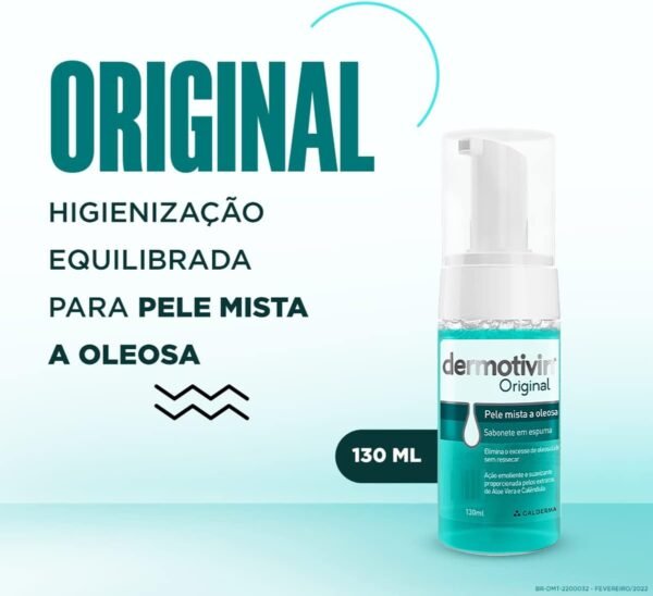 Dermotivin Espuma De Limpeza Facial Original 130ml - Imagem 3