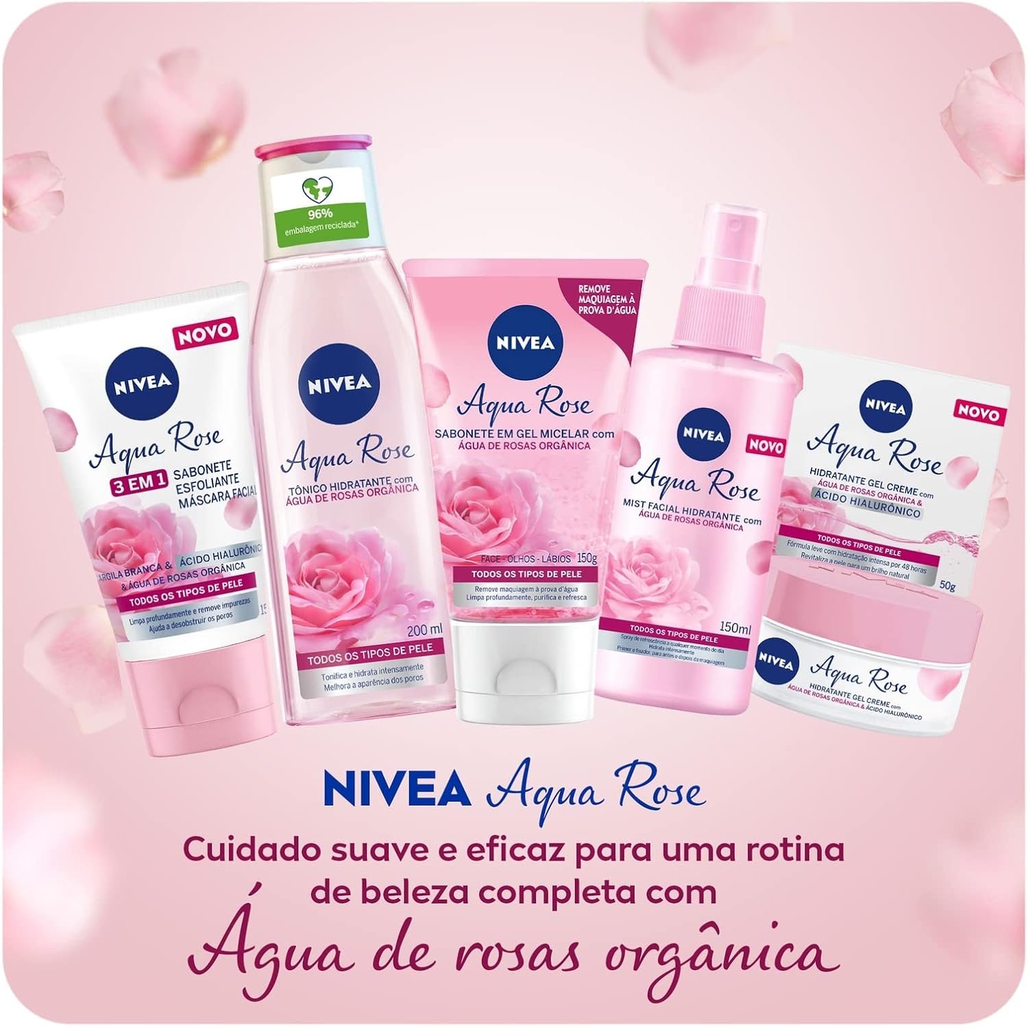 NIVEA Tônico Hidratante Aqua Rose 200ml - Cuidado Facial - Melhora a aparência dos poros, tonifica e finaliza a limpeza do rosto, além de hidratar intensamente com água de rosas orgânicas 6 NIVEA Tônico Hidratante Aqua Rose 200ml - Cuidado Facial - Melhora a aparência dos poros, tonifica e finaliza a limpeza do rosto, além de hidratar intensamente com água de rosas orgânicas - Imagem 8