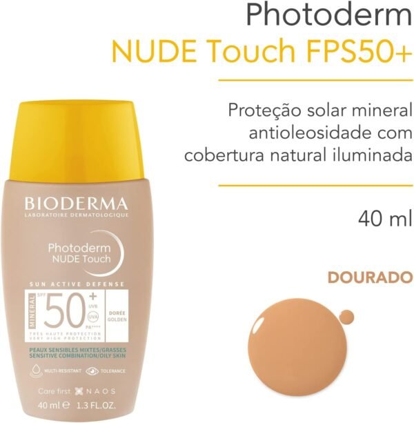 Photoderm Nude Touch Fps50+ Dourado 40Ml, Bioderma, Dourado, 40 Ml - Imagem 2