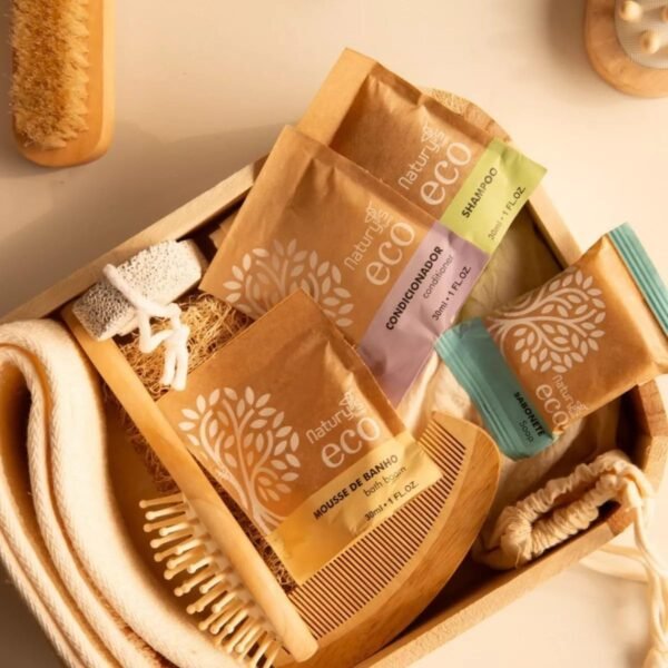 Naturys Kit 50 Shampoo e Condicionador 15ml Ecológico Vegano Hotel Motel Pousada Spa - Imagem 4