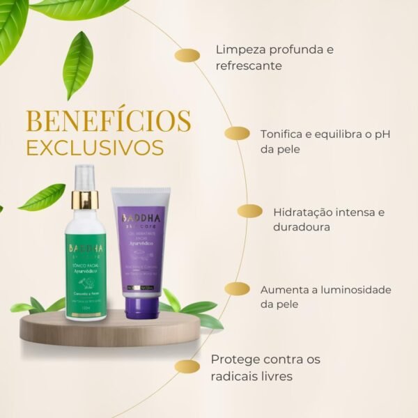 Baddha Skincare, Kit Skincare para todos os tipos de pele | Limpeza + Hidratação, Prevenção de cravos, Oleosidade e Saúde Geral da Pele- 2 Produtos, Vegano, Ayurveda - Imagem 3