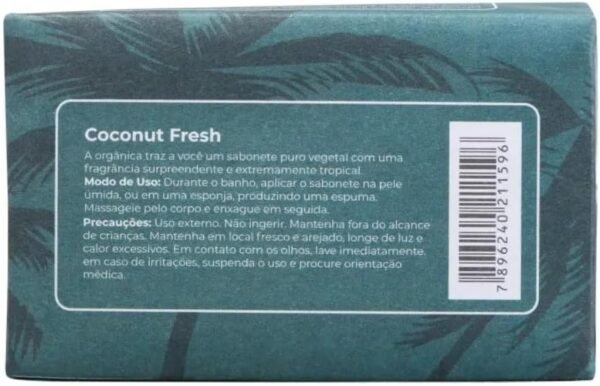 Orgânica Sabonete em Barra Puro Vegetal Vegano 90g Coconut Fresh - Imagem 2