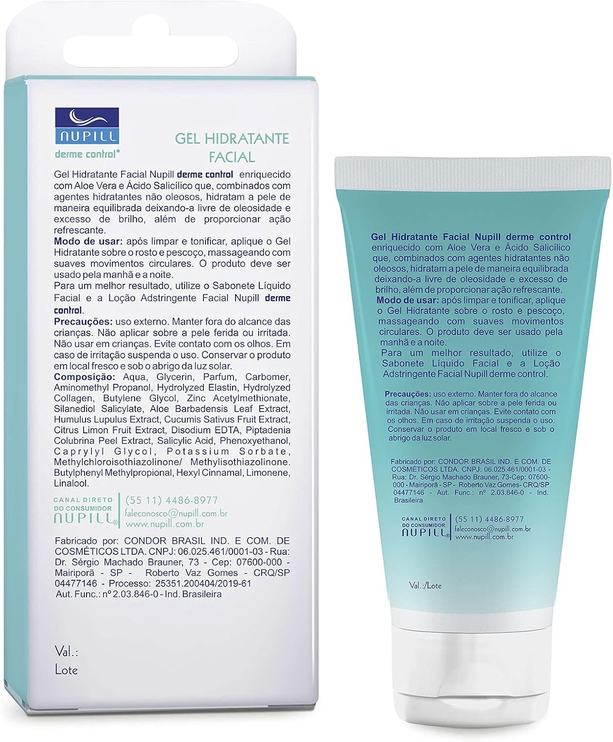 Nupill Gel Hidratante Facial Derme Control 50G 2 Nupill Gel Hidratante Facial Derme Control 50G - Imagem 2
