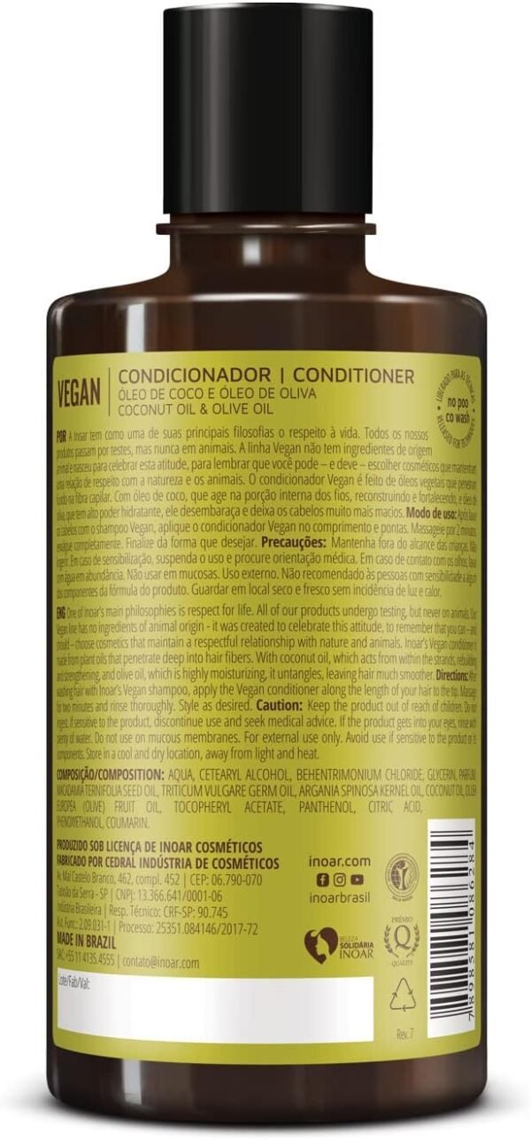 INOAR Condicionador Vegan 300Ml, Inoar, Incolor - Imagem 3