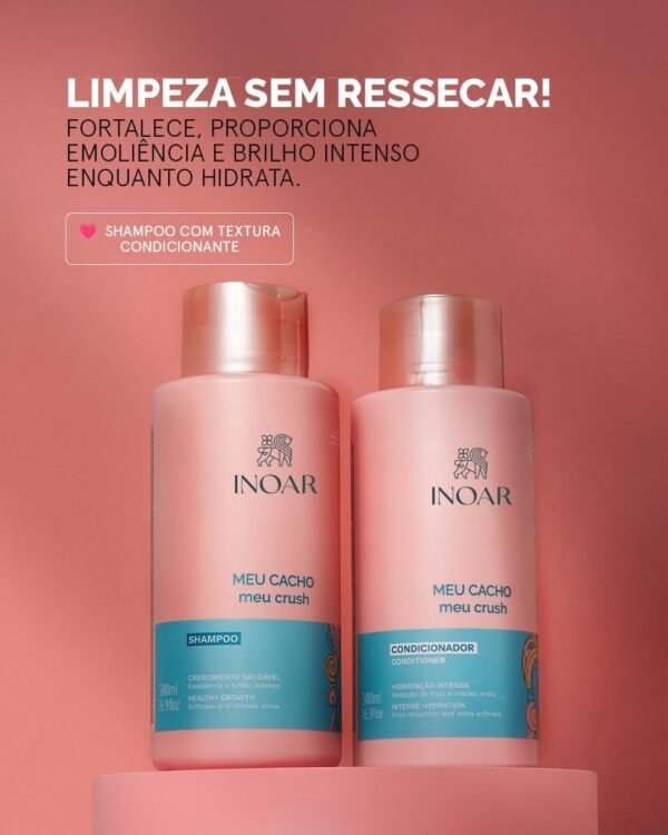 Inoar, Máscara Capilar Meu Cacho Meu Crush – Hidratação, Brilho e Definição com Colágeno Vegetal e Vitamina E - 500ml - Imagem 8