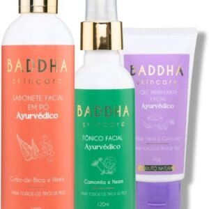Baddha Skincare, Kit Skincare para todos os tipos de pele | Limpeza + Hidratação, Prevenção de cravos, Oleosidade e Saúde Geral da Pele- 3 Produtos, Vegano, Ayurveda