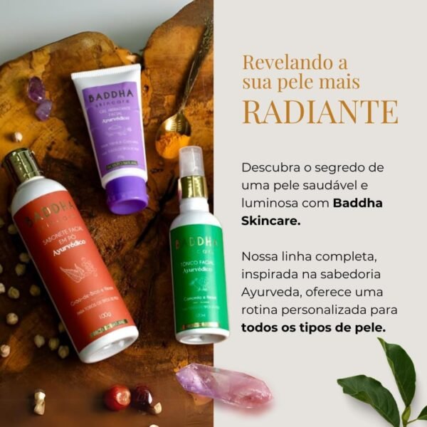 Baddha Skincare, Kit Skincare para todos os tipos de pele | Limpeza + Hidratação, Prevenção de cravos, Oleosidade e Saúde Geral da Pele- 3 Produtos, Vegano, Ayurveda - Imagem 3