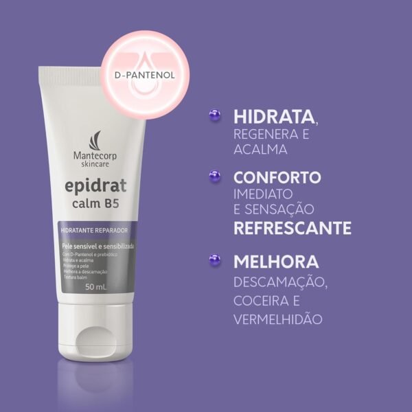 MANTECORP - Hidratante Epidrat Calm B5 - Hidrata e Acalma a Pele, Conforto Imediato, D-Pantenol - Imagem 3