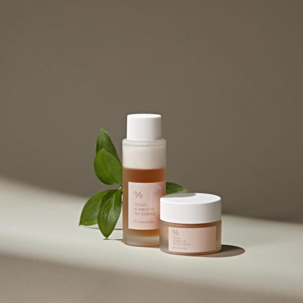 Dr.Ceuracle Vegan Kombucha Tea Beginning Set - Kombucha coreano Skincare Essência de tônico leitoso e creme gel para viagem conjunto tamanho mini - Imagem 3