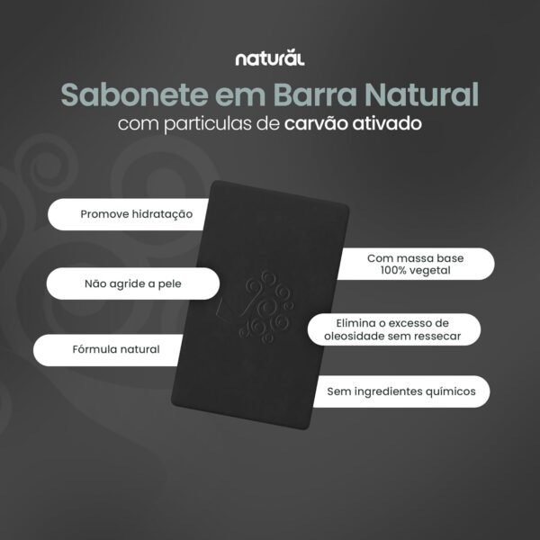 Sabonete Natural com Carvão Ativado 80g, Suavetex - Imagem 2