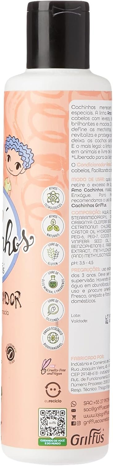 Griffus Amo Cachinhos condicionador 300 ml, Griffus Cosméticos 3 Griffus Amo Cachinhos condicionador 300 ml, Griffus Cosméticos - Imagem 3