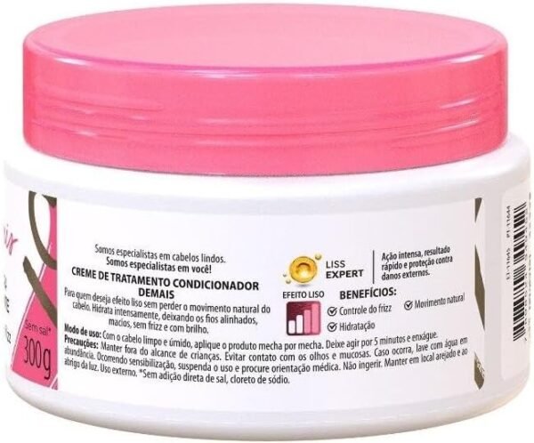 Salon Line, Máscara Capilar, Meu Liso, Demais, Vegana - Cabelos Lisos, 300 g - Imagem 3