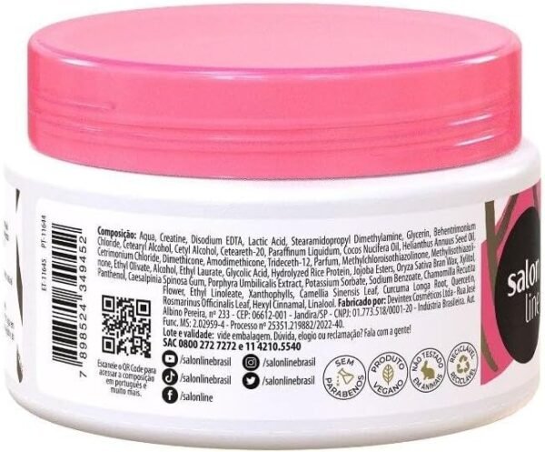 Salon Line, Máscara Capilar, Meu Liso, Demais, Vegana - Cabelos Lisos, 300 g - Imagem 4