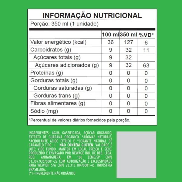 Guaraná Orgânico Lata 350ml pacote com 6unidades - Imagem 3