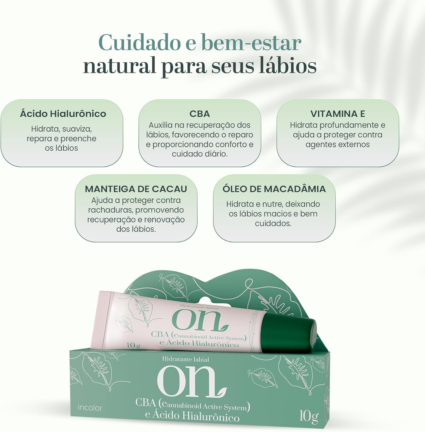 ORGANICO NATURAL Hidratante Labial On- Om Canabidiol-Like E Ácido Hialurónico 10Gr 3 ORGANICO NATURAL Hidratante Labial On- Om Canabidiol-Like E Ácido Hialurónico 10Gr - Imagem 3