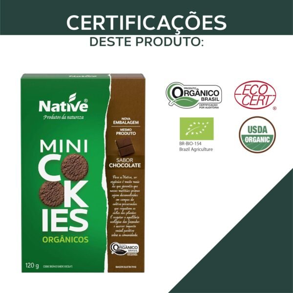 Native Mini Cookie Sabor Baunilha Orgânico Display Com 8 Unidades De 40G - Imagem 4
