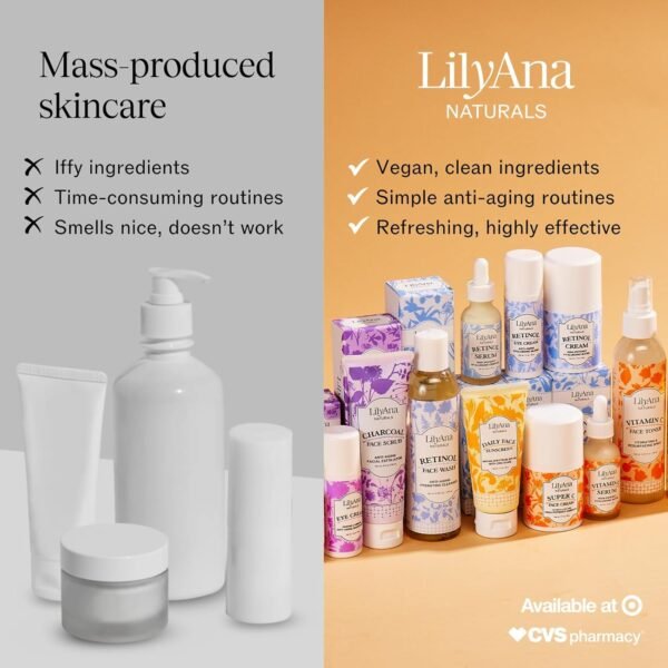 Sérum Retinol da LilyAna Naturals – Sérum Retinol para Rosto tem retinol puro (2,5%) para tratamento eficaz de manchas escuras e cicatrizes de acne – Sérum de vitamina C para rosto - Imagem 6