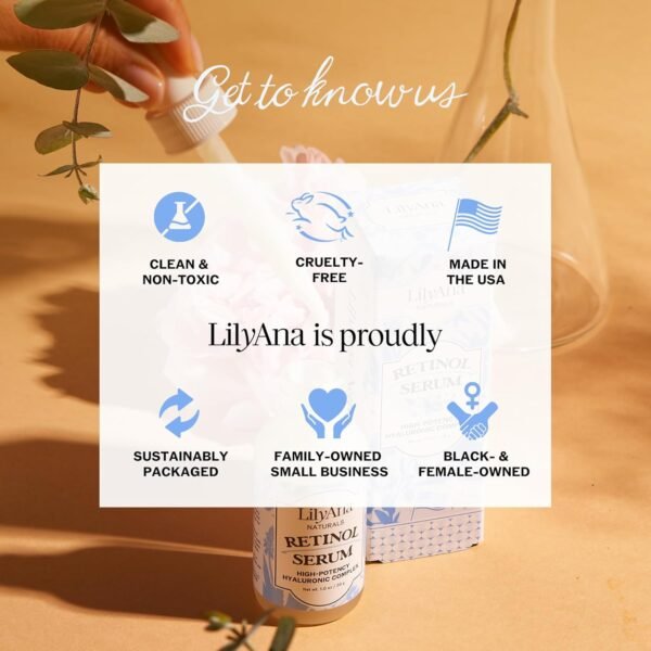 Sérum Retinol da LilyAna Naturals – Sérum Retinol para Rosto tem retinol puro (2,5%) para tratamento eficaz de manchas escuras e cicatrizes de acne – Sérum de vitamina C para rosto - Imagem 7