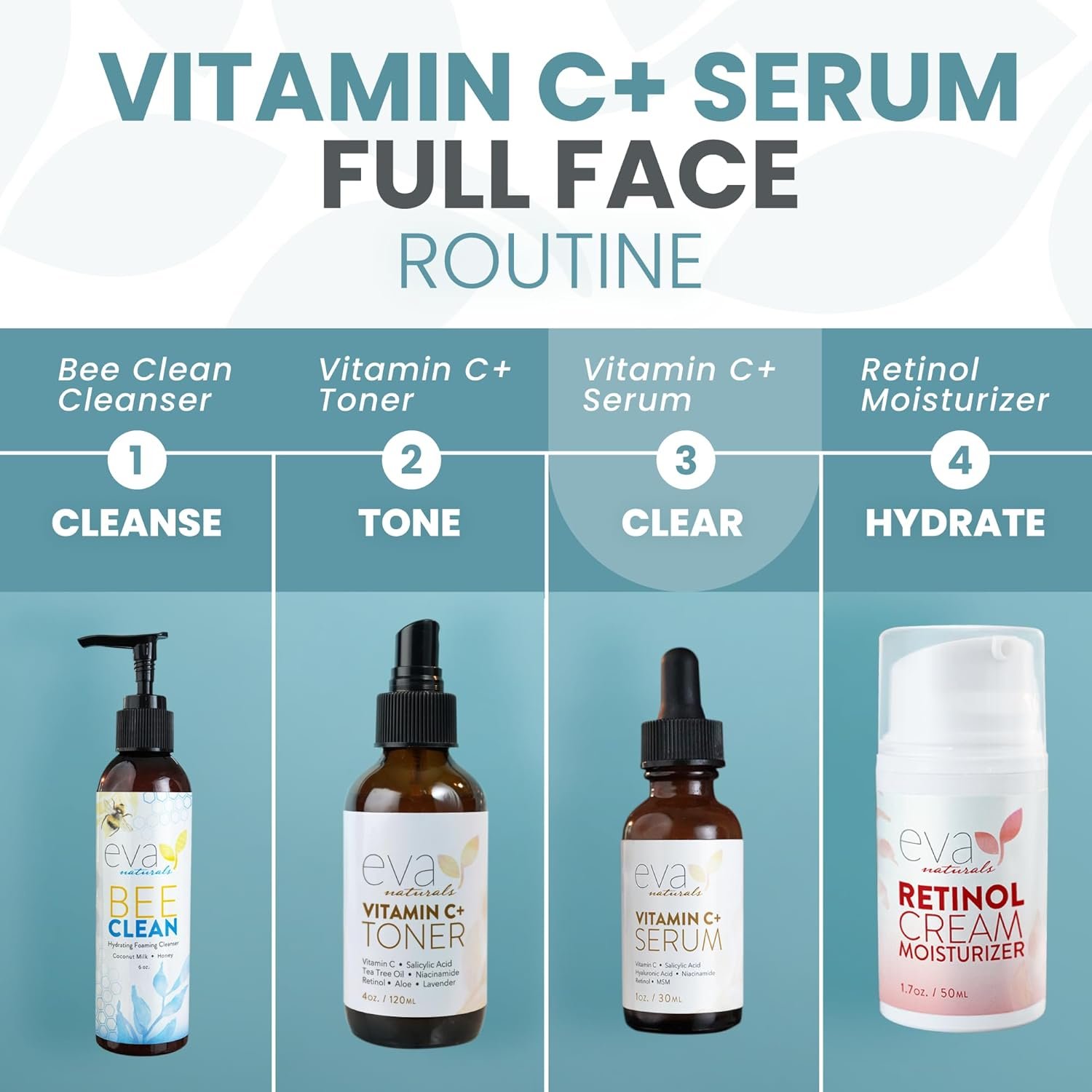 Eva Naturals Vitamin C Face Serum With Hyaluronic Acid - Anti Aging Serum - Reduce Dark Spots, Acne & Wrinkles - Retinol, Niacinamide & Salicylic Acid, Brightening Skin Serum for Glowing Skin 6 Eva Naturals Vitamin C Face Serum With Hyaluronic Acid - Anti Aging Serum - Reduce Dark Spots, Acne & Wrinkles - Retinol, Niacinamide & Salicylic Acid, Brightening Skin Serum for Glowing Skin - Imagem 6
