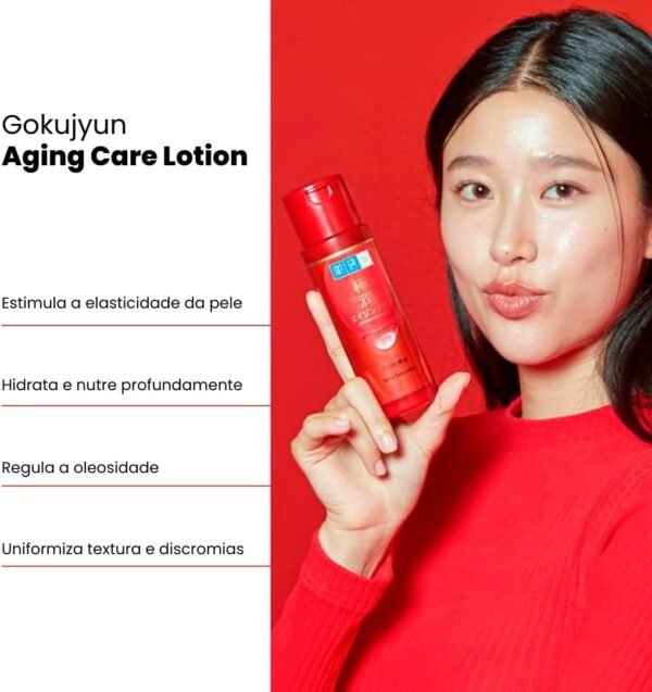 Hada Labo® Gokujyun Aging Care Lotion - Loção Hidratante anti-idade com Ácido Hialurônico e Niacinamida 170ml - Imagem 4