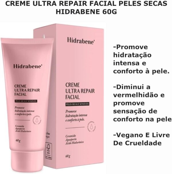 Creme Ultra Reparador Facial 60g - Hidrabene - Imagem 2