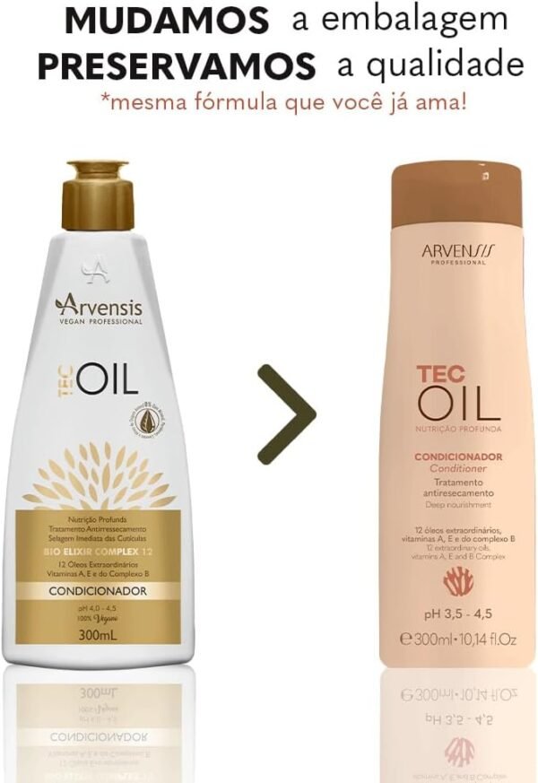 Condicionador Tec Oil Cabelo Danificado Ressecado Natural Vegano 300ml Arvensis - Imagem 2
