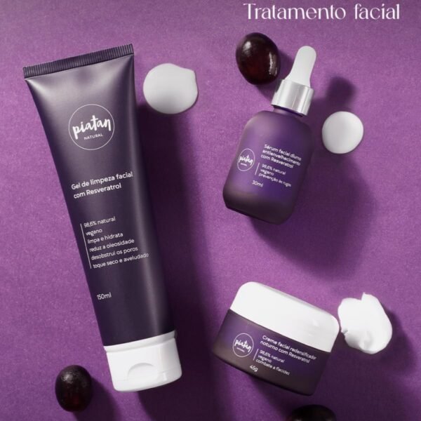 Serum Facial Diurno Antienvelhecimento Resveratrol 30ml Piatan Natural - Imagem 3