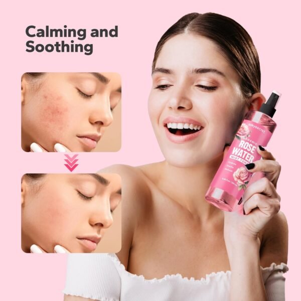 SilkySecret Spray De Água De Rosas Orgânico (8,45 Fl Oz), Spray De Água De Rosas Para Rosto E Cabelo, Tônico Hidratante Facial, Água De Rosas Para Cuidados Com A Pele - Imagem 4