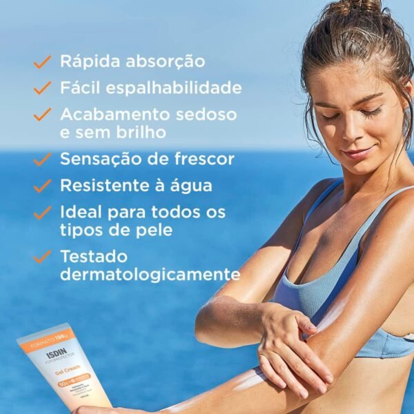 Protetor Solar Corporal ISDIN Gel Cream FPS 50+ 198g - Imagem 3