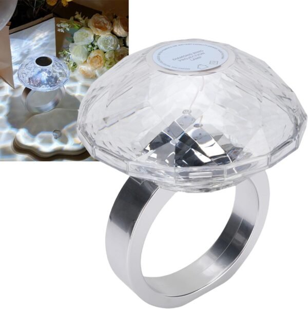 Nurnesy LED Diamond Ring Projeção Luz - Luz da Night Romantic Crystal para Casa, Celebrações de Engajamento e Festas de Despedida de Solteira - Imagem 3
