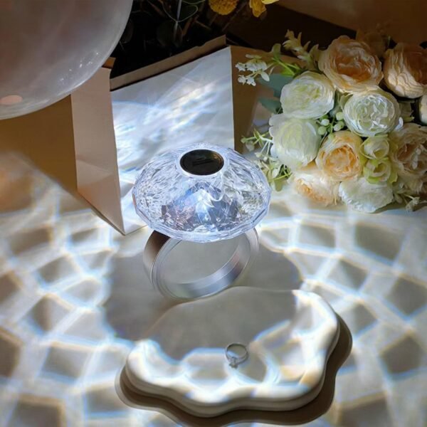Nurnesy LED Diamond Ring Projeção Luz - Luz da Night Romantic Crystal para Casa, Celebrações de Engajamento e Festas de Despedida de Solteira - Imagem 4