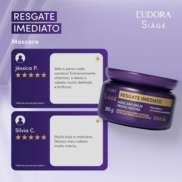 SIAGE MÁSCARA CAPILAR RESGATE IMEDIATO 250g - Imagem 5