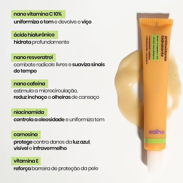Sallve Antioxidante Hidratante 35G - Nano Vitamina C 10% Ácido Hialurônico - Image 4