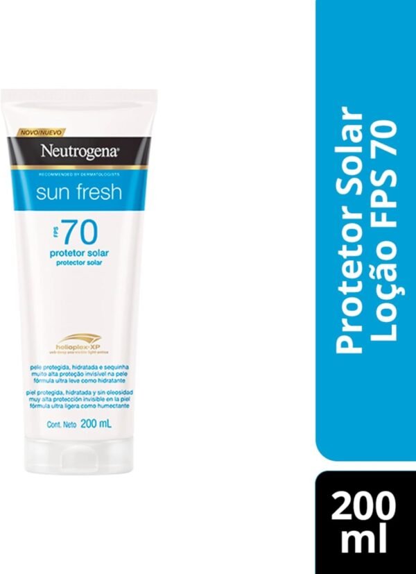 Neutrogena Sun Fresh Protetor Solar Corporal, FPS 70, 200ml - Imagem 2