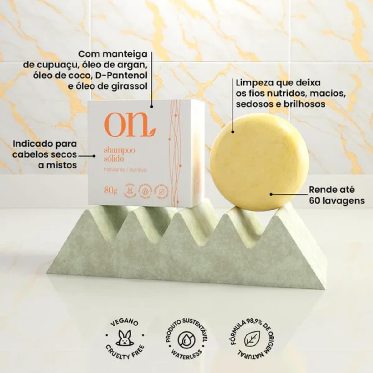 Shampoo em Barra Nutritivo – Hidratação e Brilho Natural 2 Shampoo em Barra Nutritivo – Hidratação e Brilho Natural - Imagem 2