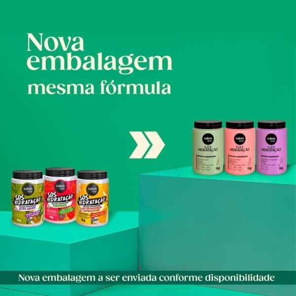 Salon Line, SOS Hidratação, Cronograma Capilar, Somente a Máscara Capilar Bio-Recostrução Não é Vegana - Para Cabelos Ondulados, Cacheados e Crespos, 1 kg - Imagem 3