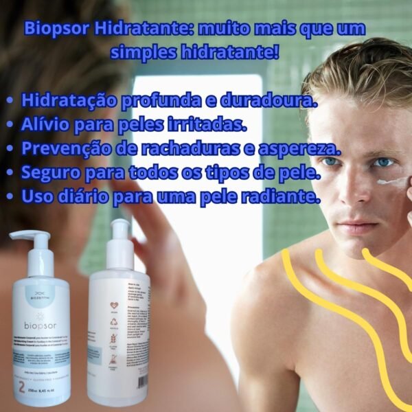 Creme Hidratante Corporal Vegano Calmante Biopsor (Psoríase) 250ml - Biozenthi - Imagem 3