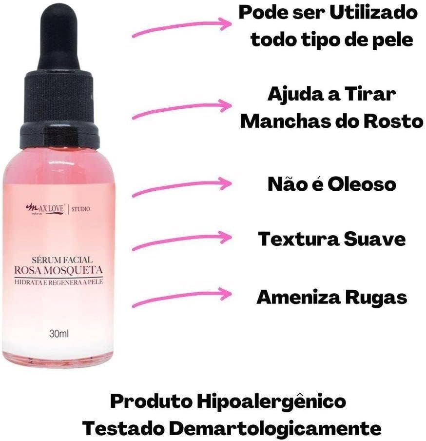 Max Love Sérum Facial Rosa Mosqueta Regenera A Pele - 2 Max Love Sérum Facial Rosa Mosqueta Regenera A Pele - - Imagem 2