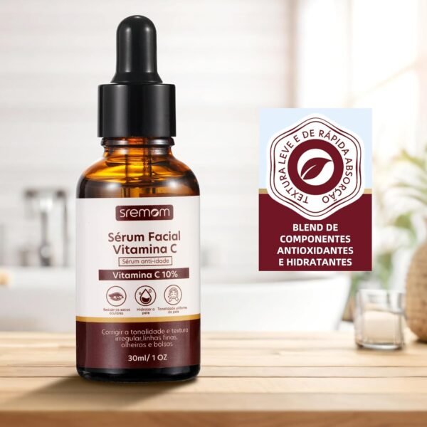 Sérum Facial Sremom Vitamina c 10%, Pele Hidratada, Macia e Iluminada, 30ml - Imagem 4