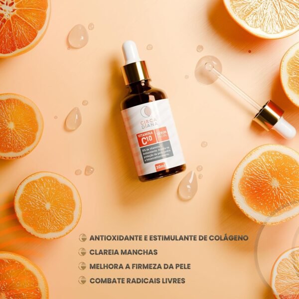 Sérum Facial Vitamina C10%, Antioxidante, Circadiana - Imagem 2
